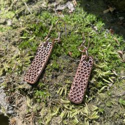 Handmade Copper Coral Earrings 
