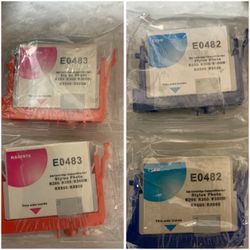 E0482 Cyan & E0483 Magenta Ink Cartridges 4-Pack