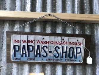 PAPAS-SHOP License Plate Sign