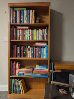 Tall Wooden Bookshelf 5-Shelf