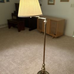 Vintage Solid Brass Swing-Arm Floor Lamp – Made in USA by Berman n