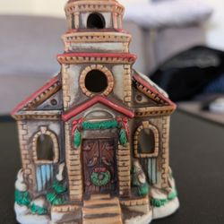 Vintage Lefton porcelain church candle holder