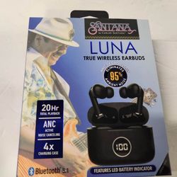Santana Luna Bluetooth True Wireless Earbuds Waterproof ANC BRAND NEW!!