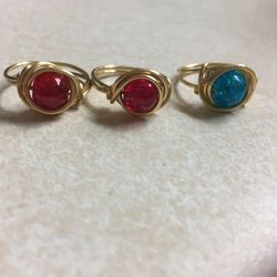 Glass Bead Wire Rings