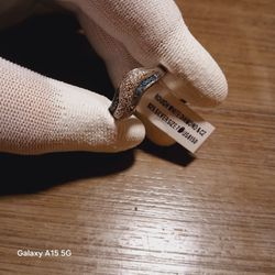 Raw diamond Ring... Size 7... Sterling Silver.