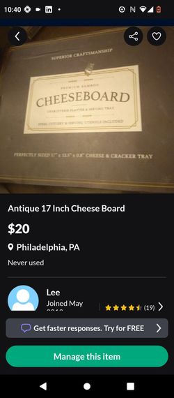 Antique 17 Inch Cheese Board