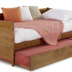 Daybed with Trundle And 2 Twin Mattresses