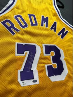Autographed Dennis Rodman Los Angeles Lakers jersey 1999