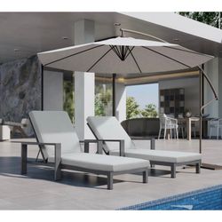 ☀️ AllModern Hoyt Outdoor Chaise Lounge Set (2 Chairs) – Modern Poolside Style Delivery Available