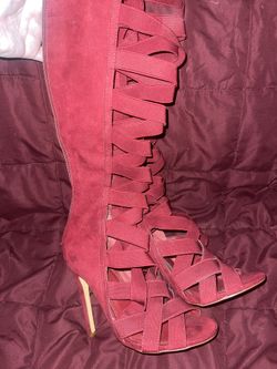 Beautiful Red Strap Boots