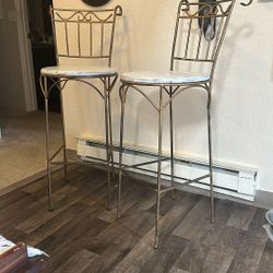 Rustic Stool Chairs / Set Of 2