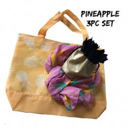 NWT Mix/Match Pineapple 3pc Set