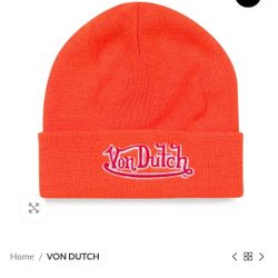 Von Dutch Orange Beanie 