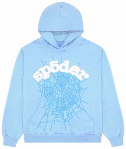 Sp5der Light Blue Graphic Hoodie