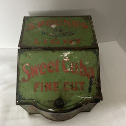Vintage Sweet Cuba Fine Cut 5 Pounds Tobacco Advertising Tin