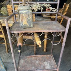 Antique cast iron rolling wine rack $125 pick up in Canyon country Cross posted MQ