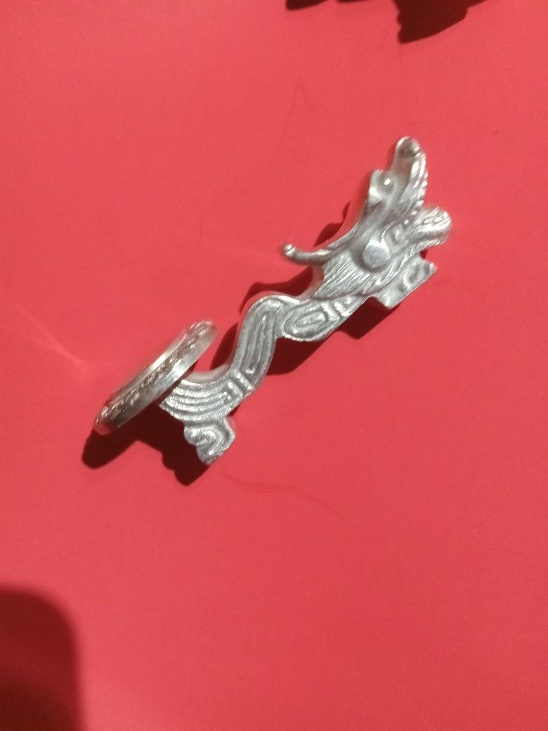 Vintage Silver Plated Chinese Dragon Chopstick Holders/Utensils Rests Set of 10