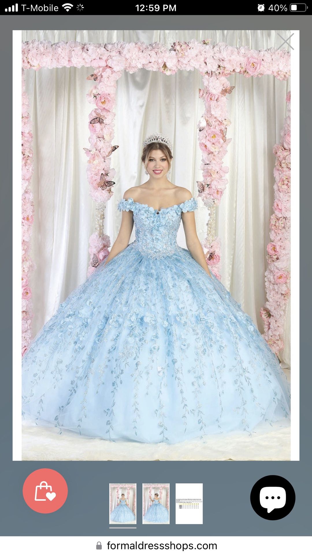 Baby Blue Light Up Quinceanera Dress