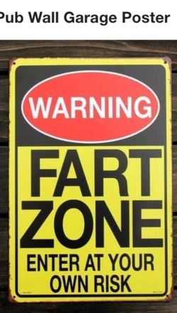 Fart Zone Metal Sign