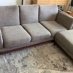 Article Ceni 83" Sofa Couch and ottoman (Quarry Gray)