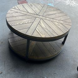 Round Coffee Table With Wheels