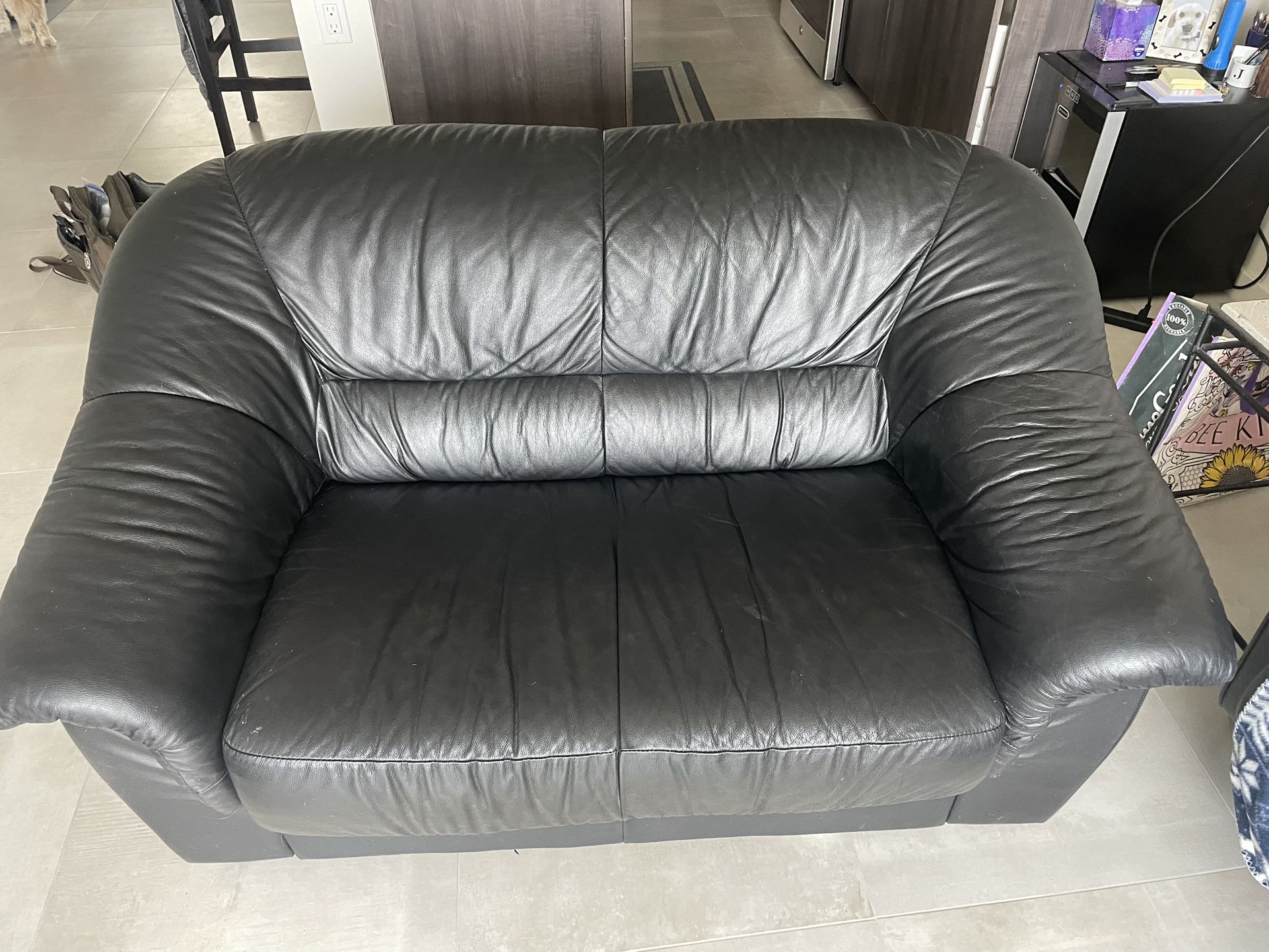 2 Seater Leather Sofa $50