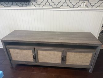 Prannoy TV Stand for TVs up to 65" w/ Rattan Doors Grey Oak