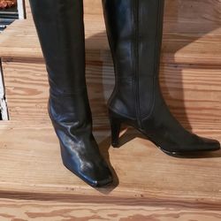 Black Leather Boots Size 6