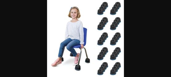 Bouncyband Wiggle Wobble Chair Feet for Classroom - Black (Pack)