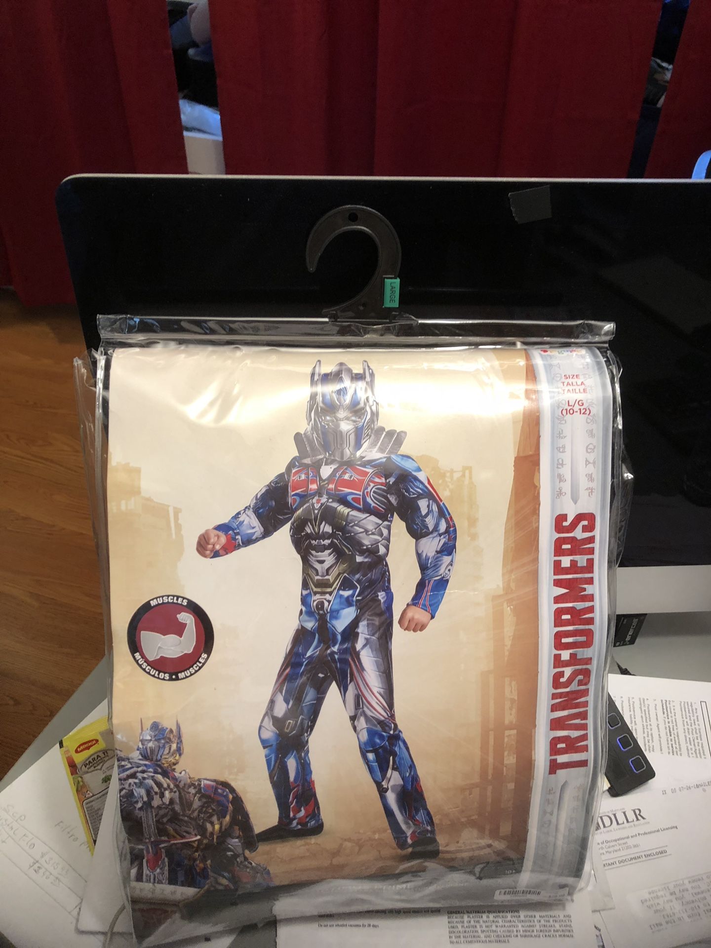 Halloween costume, Transformers Optimus Prime for a child size (10-12 )