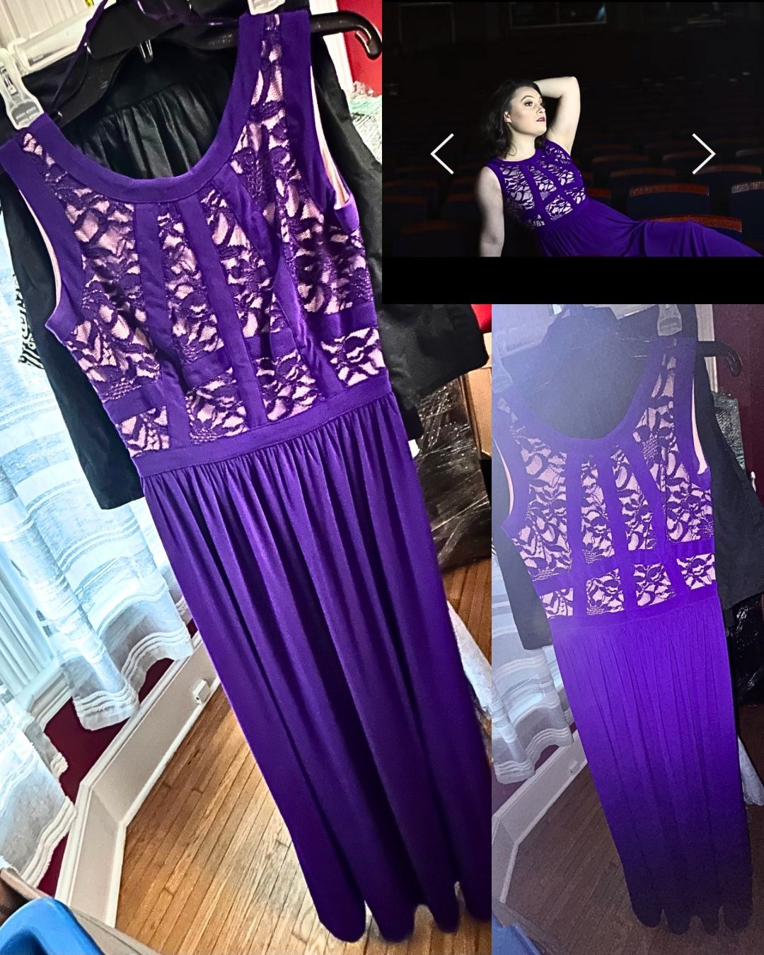 Morgan & Co. Purple Lace Formal Gown