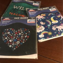 Unibody Soft Stretch Face Mask ( Wil About TEACHING/ Hearts/ Rainbow) Made In USA One Size Fits Most New