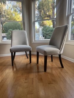 2 Fabric Chairs w nail head accents