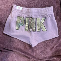 Vs Pink Retro Bling Shorts Size Small NWT