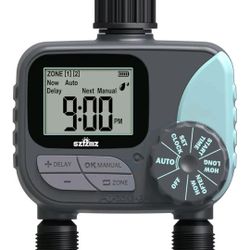 2 outlet Sprinkler Timer Water Timer, Programmable with rain delay Manual/Auto