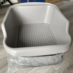 Mr. Catman Sifting Cat Litter Box with Sifter Pan & 7-Day Waste Storage Tray, Large, Gray