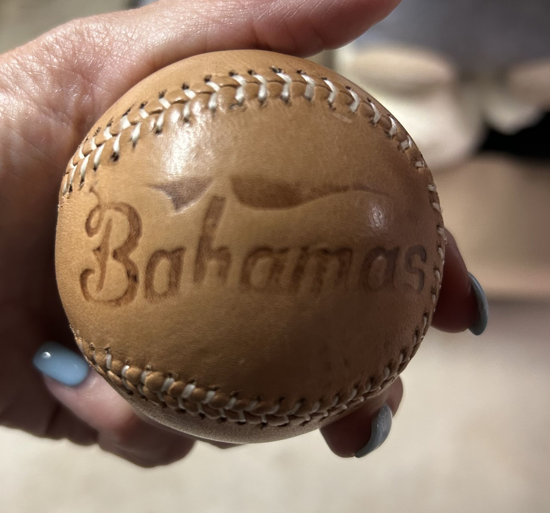 Brown Old Fashioned Baseball From Bahamas