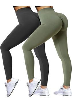 High waisted leggings Large green