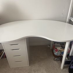 White IKEA Kidney Desk