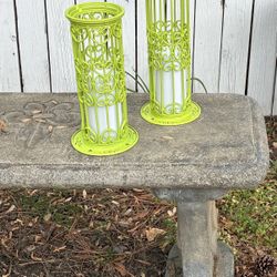 Set of Key Lime Moroccan Style Candleholders 