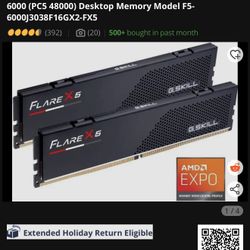 G.SKILL Flare X5 32GB (2 x 16GB) 288-Pin PC RAM DDR5 6000 (PC5 48000) Desktop Memory Model F5-6000J3038F16GX2-FX5