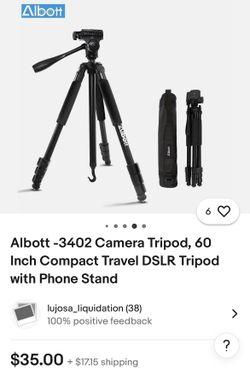 Albott Camera Tripod , 60 Inch Compact Travel Tripod With Phone Stand