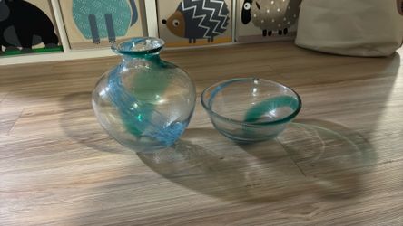 Lenox crystal vase and bowl