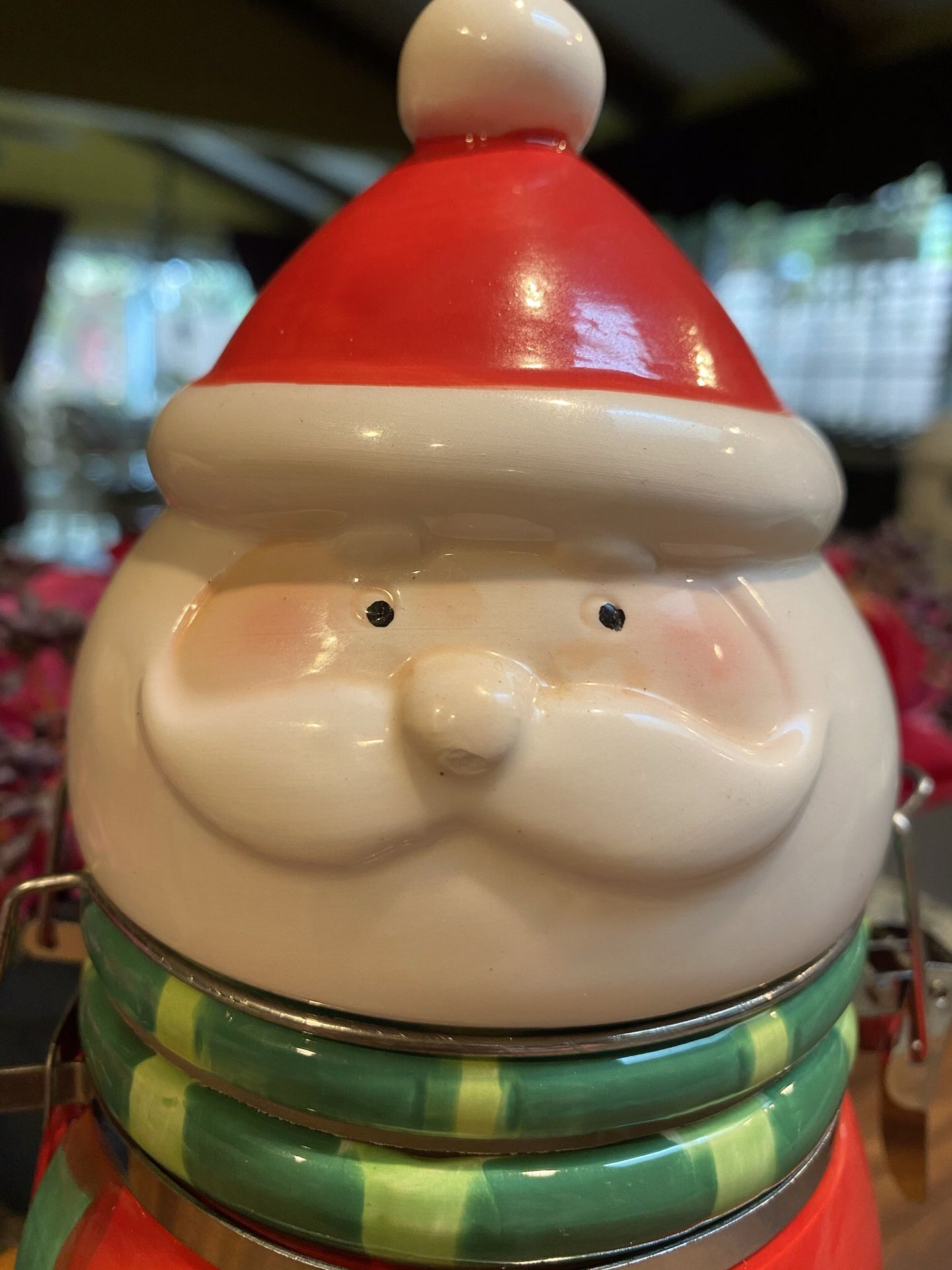 Santa ceramic cookies jar