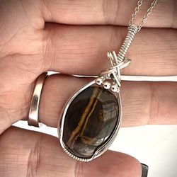 Wire Wrapped Sterling silver pendant