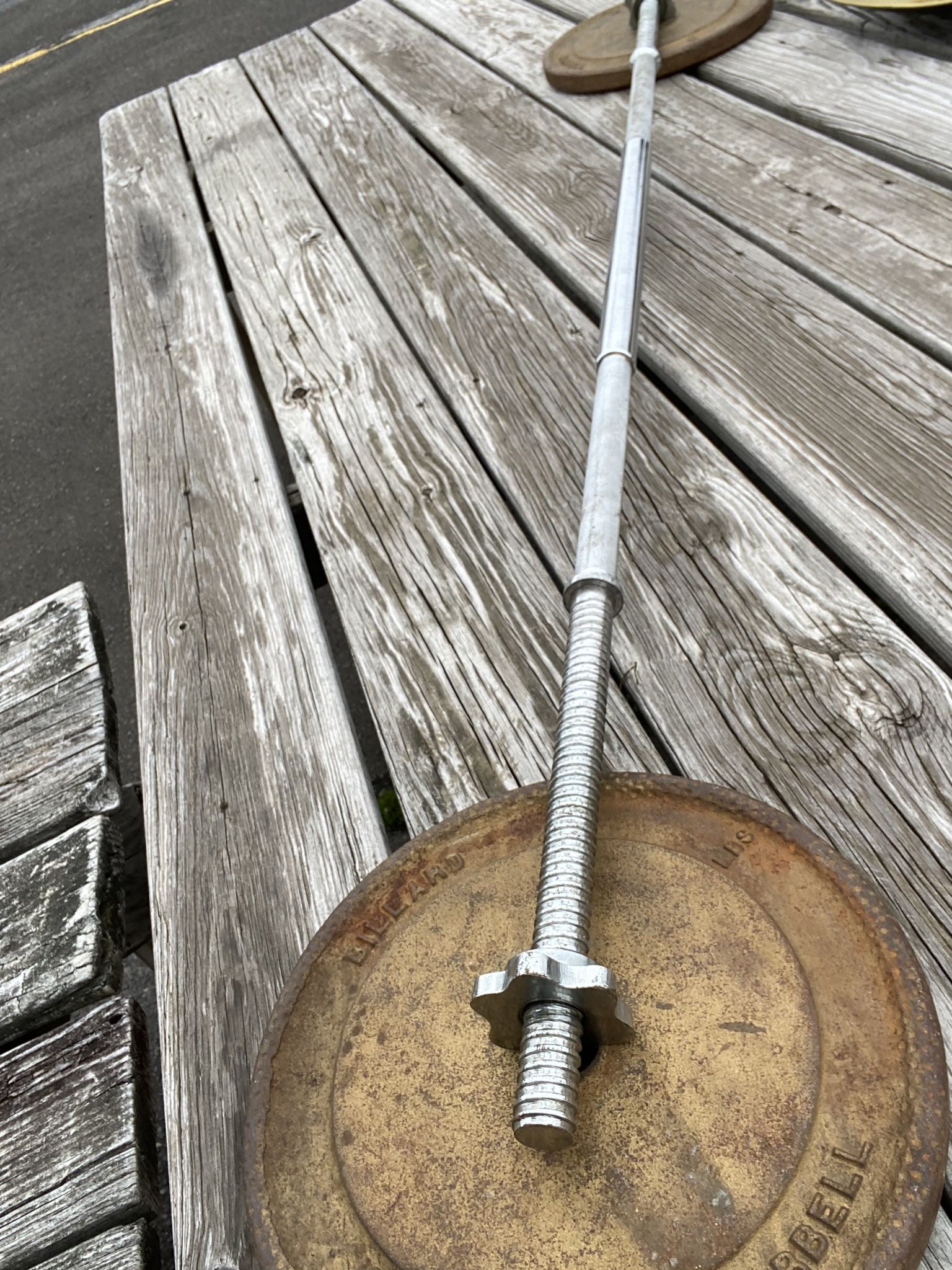 Straight Bar with Billard Plate Weights