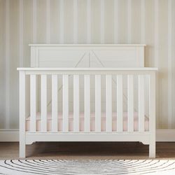 White Wooden Convertible Crib — Crib to Toddler Bed — $100 OBO