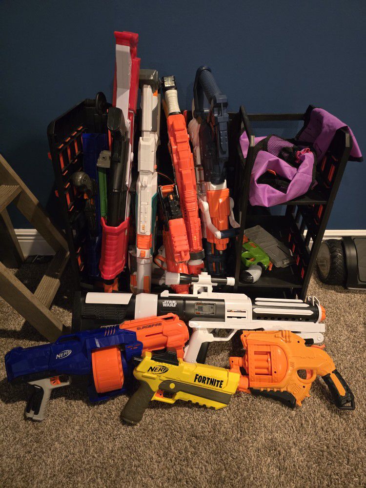 Nerf Guns And Rack