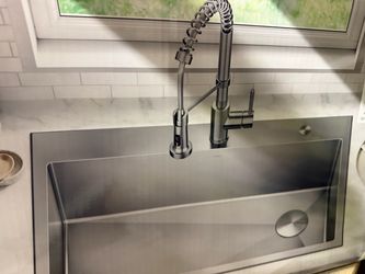 Kraus Loften 33 in Drop in Or Undermount Single Bowl 18G Stainless Kitchen Sink