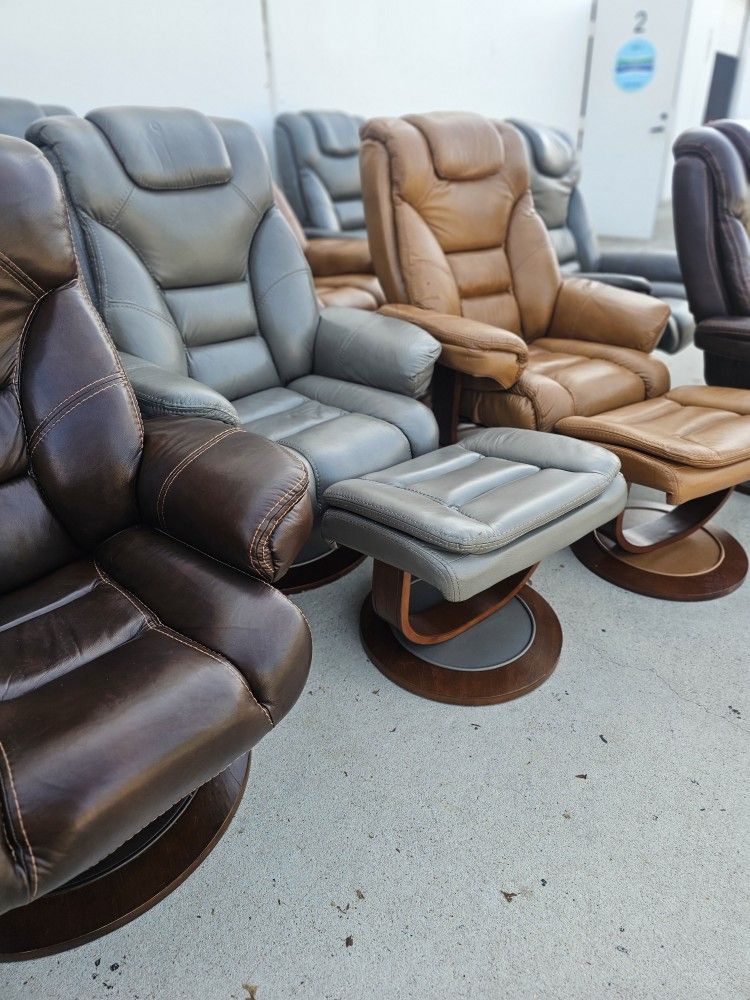 Leather Swivel Chair-Faringdon